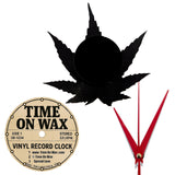 Ganja Leaf ~ Vinyl Record Clock