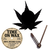 Ganja Leaf ~ Vinyl Record Clock