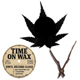 Ganja Leaf ~ Vinyl Record Clock