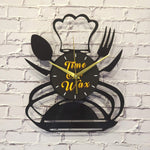 Dinner Is Served ~ Vinyl Record Clock Art