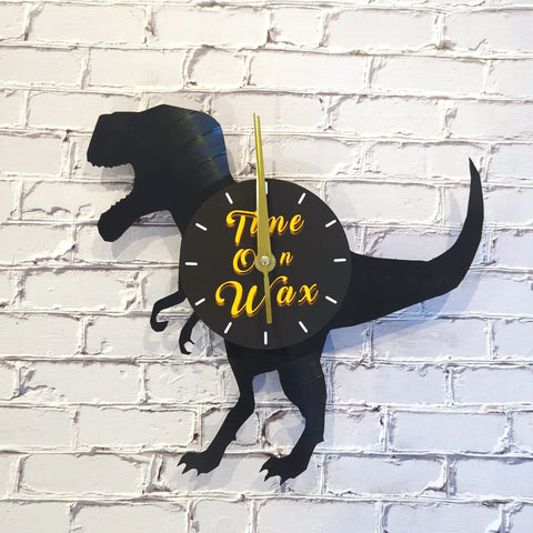 Dinosaur ~ Vinyl Record Clock Art