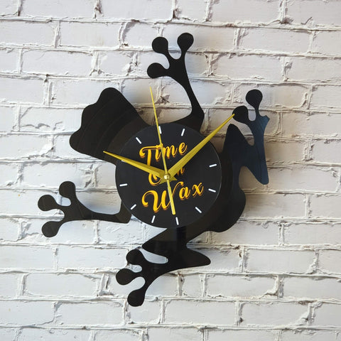 Frog ~ Vinyl Record Clock Art