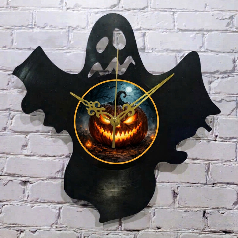 Spooky Ghost ~ Vinyl Record Clock
