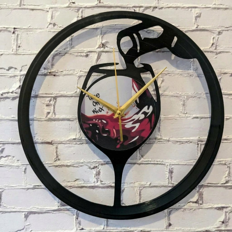 Wine Pour ~ Vinyl Record Clock