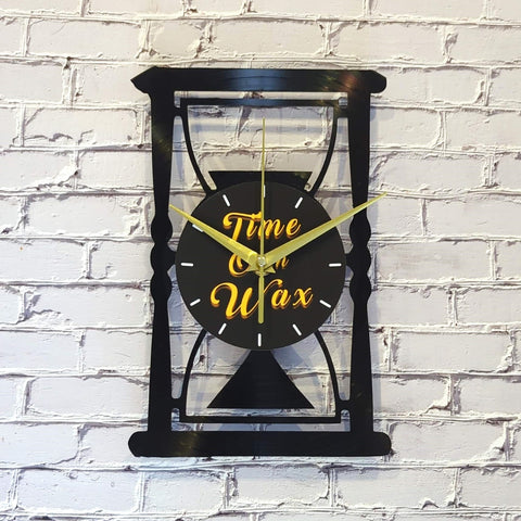 Hourglass ~ Vinyl Record Clock Art