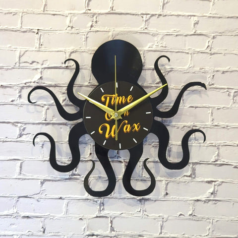 Octopus ~ Vinyl Record Clock Art