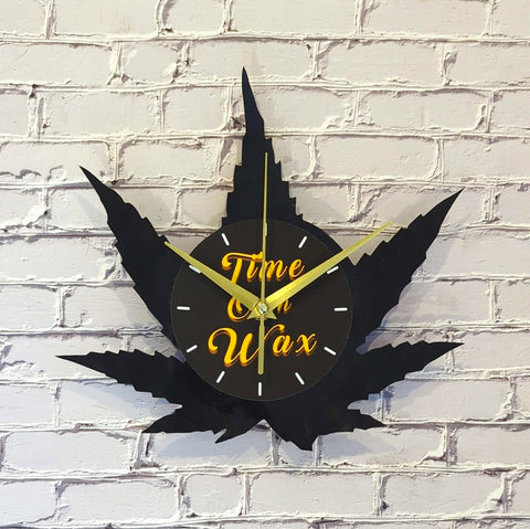 Ganja Leaf ~ Vinyl Record Wall Clock