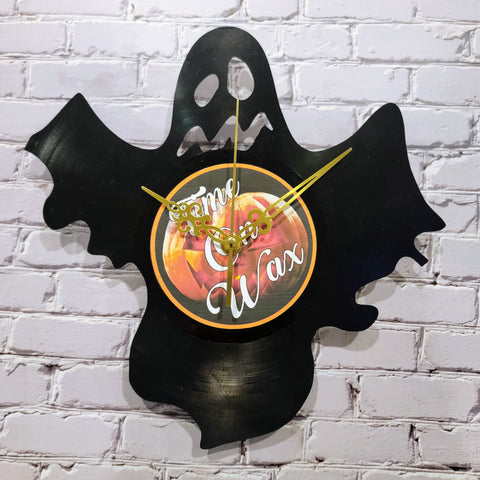 Spooky Ghost ~ Vinyl Record Clock Art